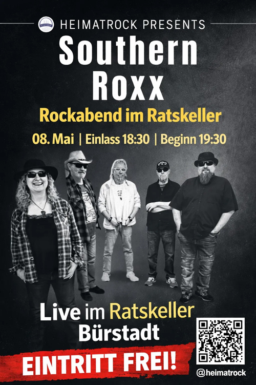 Southern Roxx live im Ratskeller Bürstadt am 08. Mai 2026 – Rockabend von Heimatrock